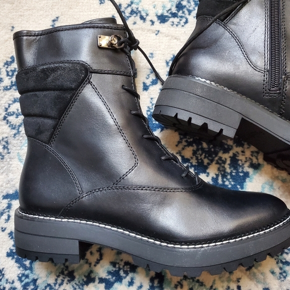 FRANCO SARTO Leather Combat Boots NIB - Picture 3 of 5